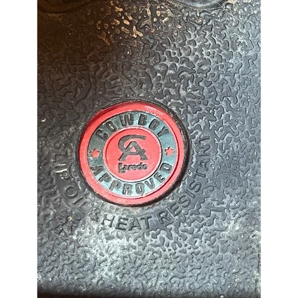 Laredo Axel Men 8D Black Distressed Leather Square Toe Cowboy Boots 7927 Western - Picture 6 of 11